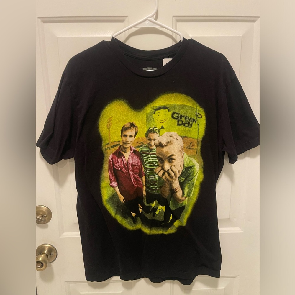 Green Day Black Band Tee with Yellow Graphic